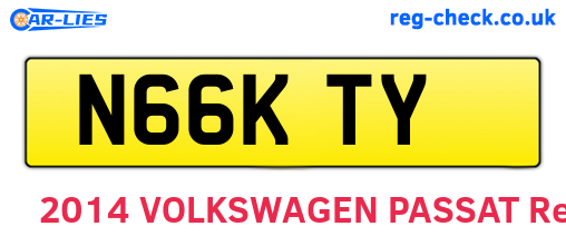 N66KTY are the vehicle registration plates.