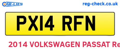 PX14RFN are the vehicle registration plates.
