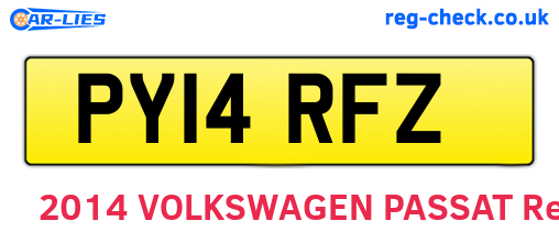 PY14RFZ are the vehicle registration plates.