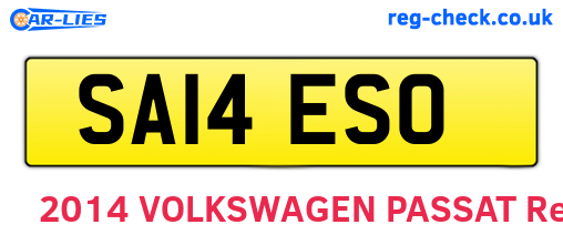 SA14ESO are the vehicle registration plates.