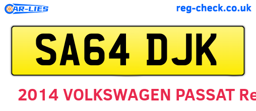 SA64DJK are the vehicle registration plates.