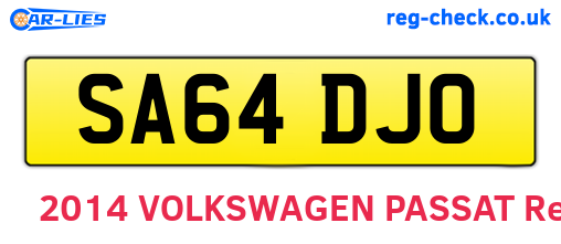 SA64DJO are the vehicle registration plates.
