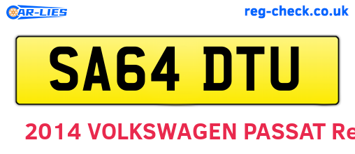 SA64DTU are the vehicle registration plates.