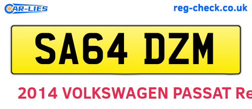 SA64DZM are the vehicle registration plates.