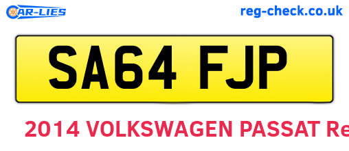 SA64FJP are the vehicle registration plates.