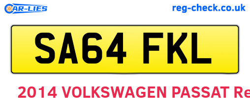 SA64FKL are the vehicle registration plates.