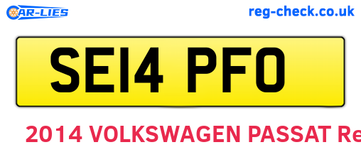SE14PFO are the vehicle registration plates.