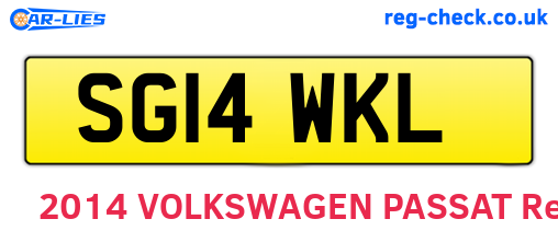 SG14WKL are the vehicle registration plates.