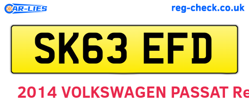 SK63EFD are the vehicle registration plates.
