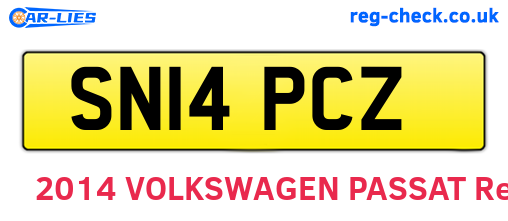SN14PCZ are the vehicle registration plates.
