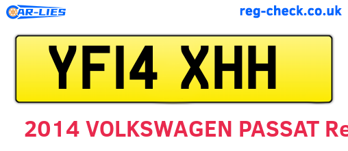 YF14XHH are the vehicle registration plates.