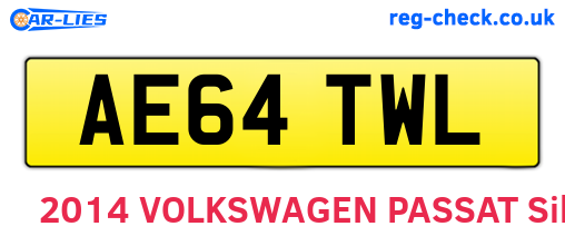 AE64TWL are the vehicle registration plates.