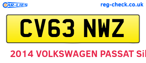 CV63NWZ are the vehicle registration plates.