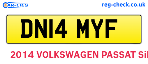 DN14MYF are the vehicle registration plates.