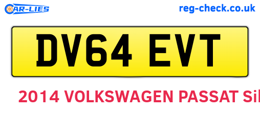 DV64EVT are the vehicle registration plates.