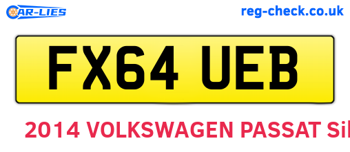 FX64UEB are the vehicle registration plates.