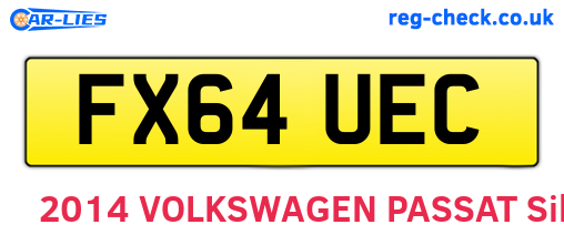 FX64UEC are the vehicle registration plates.