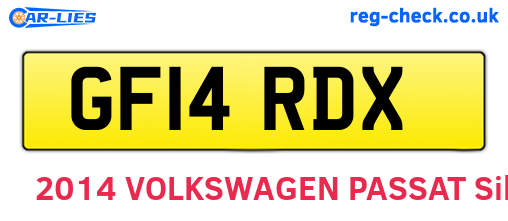 GF14RDX are the vehicle registration plates.