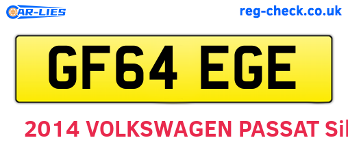 GF64EGE are the vehicle registration plates.