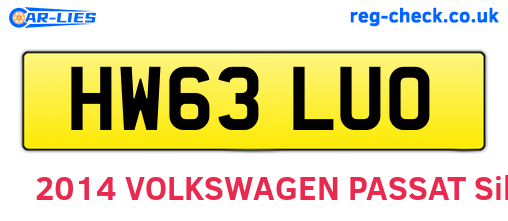 HW63LUO are the vehicle registration plates.