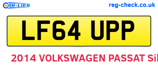 LF64UPP are the vehicle registration plates.
