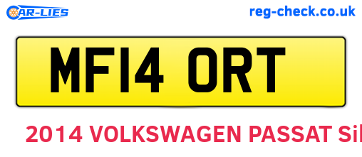 MF14ORT are the vehicle registration plates.