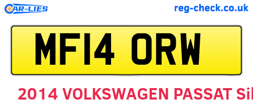MF14ORW are the vehicle registration plates.