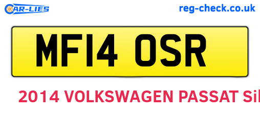 MF14OSR are the vehicle registration plates.