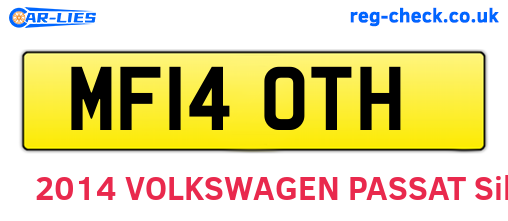 MF14OTH are the vehicle registration plates.