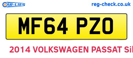 MF64PZO are the vehicle registration plates.