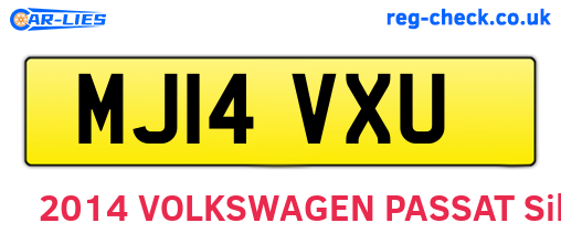 MJ14VXU are the vehicle registration plates.