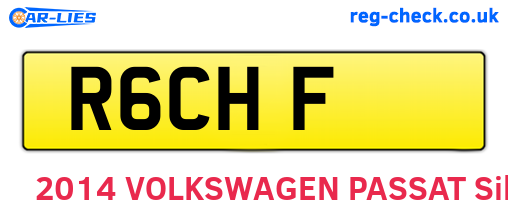 R6CHF are the vehicle registration plates.