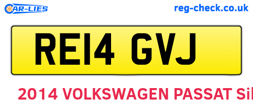 RE14GVJ are the vehicle registration plates.
