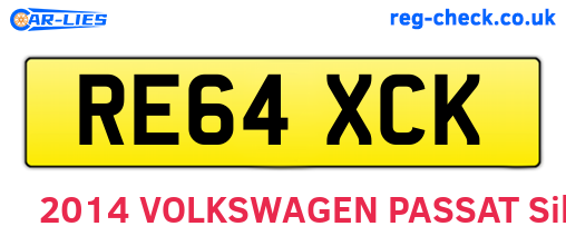 RE64XCK are the vehicle registration plates.