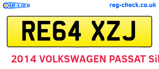RE64XZJ are the vehicle registration plates.
