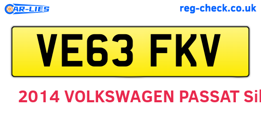 VE63FKV are the vehicle registration plates.