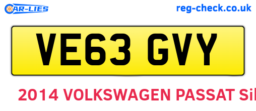 VE63GVY are the vehicle registration plates.