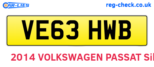 VE63HWB are the vehicle registration plates.