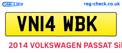 VN14WBK are the vehicle registration plates.