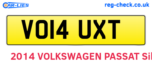 VO14UXT are the vehicle registration plates.