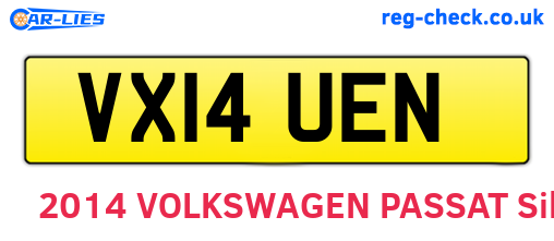 VX14UEN are the vehicle registration plates.