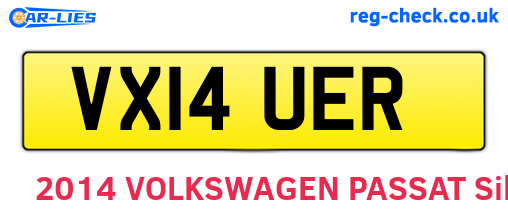 VX14UER are the vehicle registration plates.