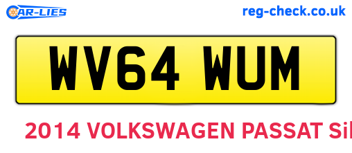 WV64WUM are the vehicle registration plates.