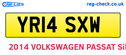YR14SXW are the vehicle registration plates.