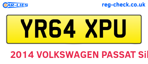 YR64XPU are the vehicle registration plates.