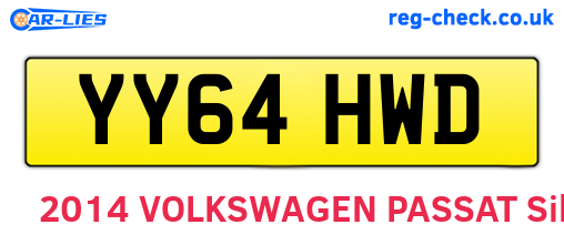 YY64HWD are the vehicle registration plates.
