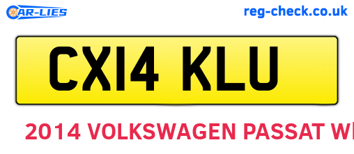CX14KLU are the vehicle registration plates.