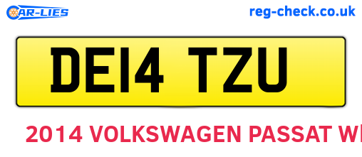 DE14TZU are the vehicle registration plates.