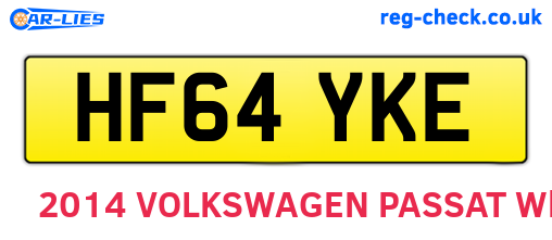 HF64YKE are the vehicle registration plates.