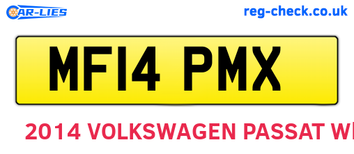 MF14PMX are the vehicle registration plates.